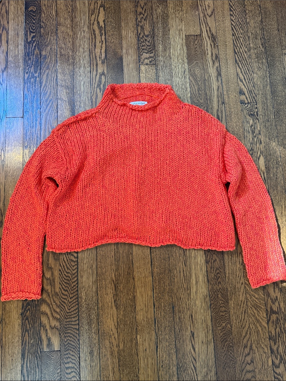 Free People Opal Rollneck Sweater, NWOT, L, Red Tiger